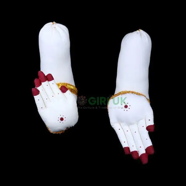 Varalakshmi /Amman/Ammavaru Large+, White Hastham Paadam Set