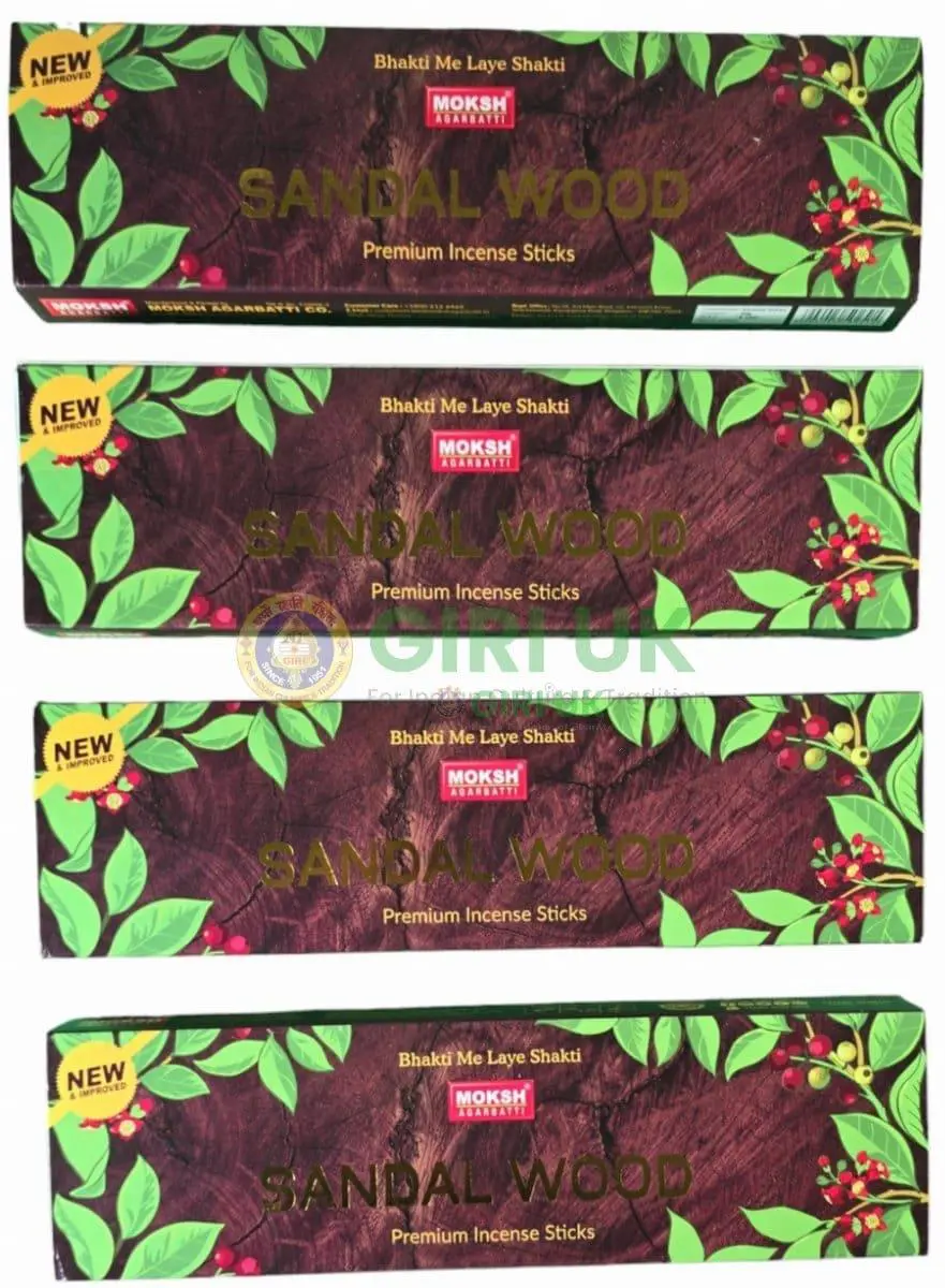 Moksh Sandalwood Incense Sticks (Agarbati)-(Pack of 4)
