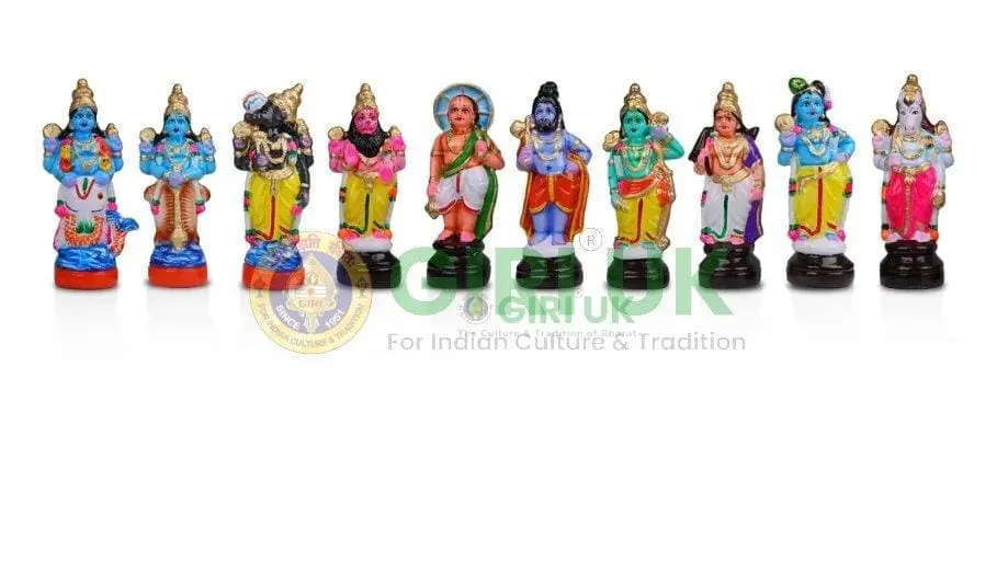 Dasavataram Set - Medium - Clay - 10 Pcs -10 Inch