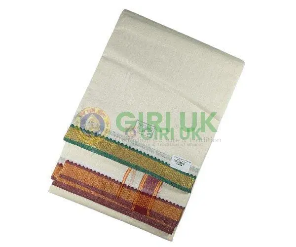 Veshti - Mayilkann -5 Kan Half White - 8x4 Yards